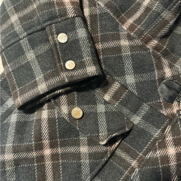 Inked & Faded Women’s Plaid Wool Heavy Coat Size XL Gray Brown Beige Winter Warm - Picture 9 of 12